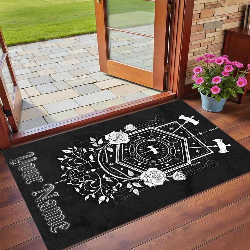 Crystal Velvet Rug Custom Name Text, Soft Non Slip Floor Mat Home DecorSleep Token