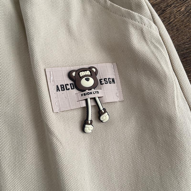 Little Bear Three-Piece Set: Jacket, Casual Pants, Trendy Boy's Fashion.