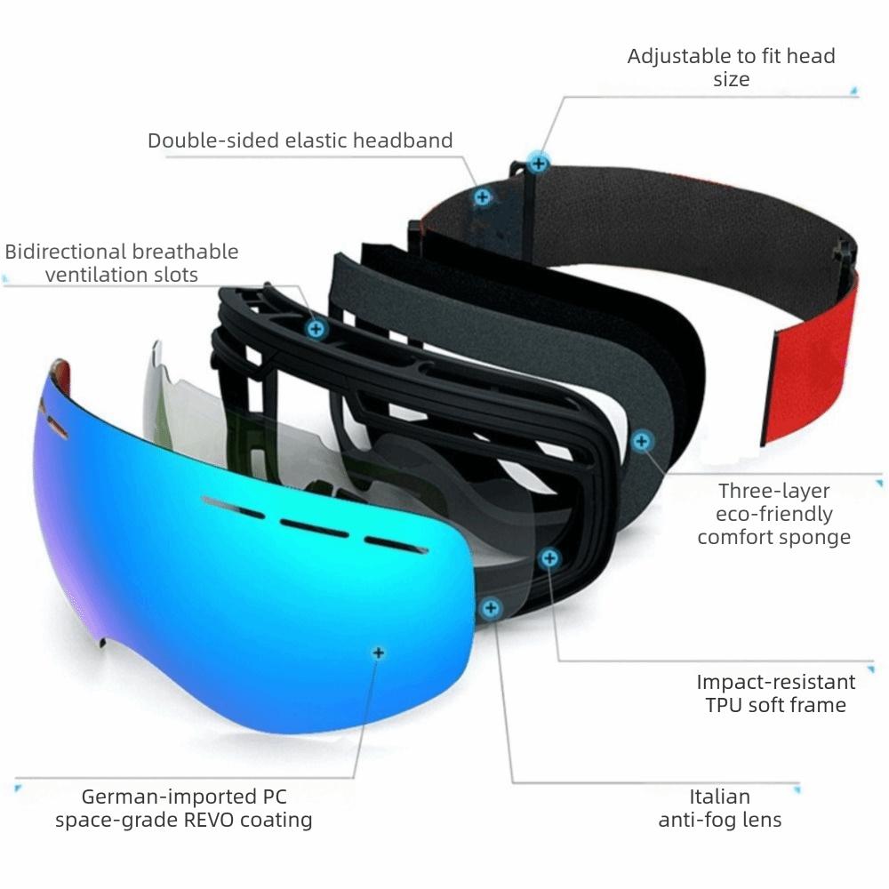 Big Ski Mask Magnetic Clip-On Goggles Double Layers Snow Goggles Outdoor Snow Gear