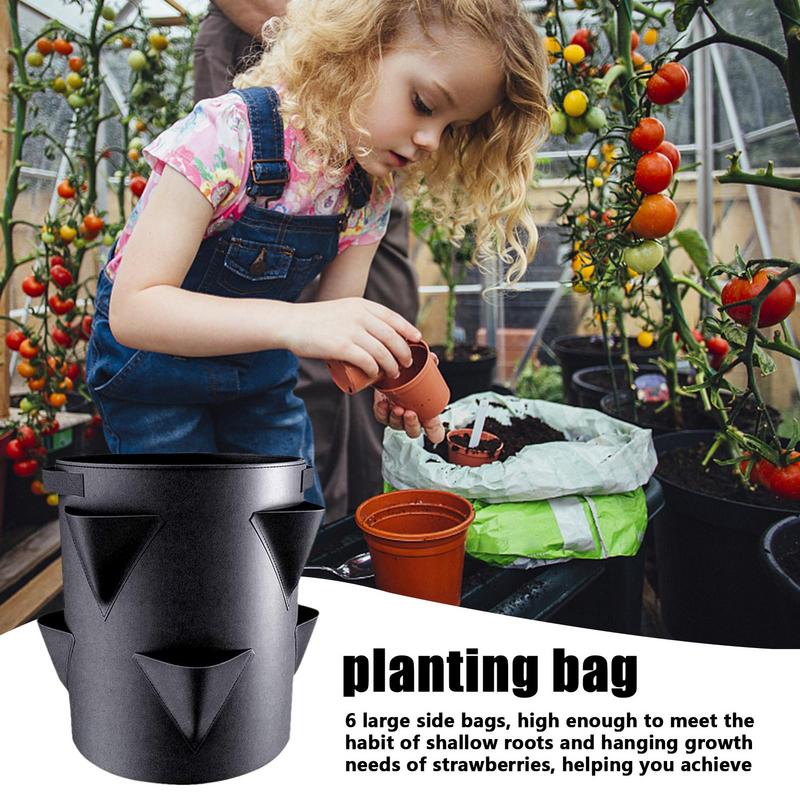 Spring Strawberry Growing Bag Vegetable Planting Bag Grow Pot Plant 7Gal Grow Bag Garden Terrace Breathable Container Bags
