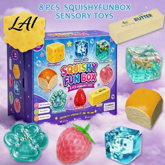 Stress Relief Squeeze Toy 4/8/25Pcs Toy Anxiety Reduction Sensory Soft Relaxation Ball Stretchy Fidget Party Favors for Kids Adults Decompression