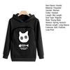 Women Spring Hoodie with Cat Nest Cartoon Print Big Zipper Pocket Hooded Long Sleeves Keep Warm Pullover Elastic Cuff Lady Hoodie Women Garment