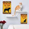 Предупреждение Опасность Металлические Знаки Остерегайтесь Животных Постер с Котом Винтажная Настенная Табличка Металлическая Тарелка Паб Бар Дом Живопись Декор для Мужской Пещеры
