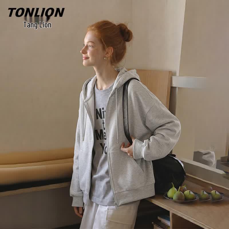 Женская толстовка с капюшоном на молнии TonLion