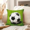 Football Print Pillowcase 2D Soft Black White Green Zipper Home Decor