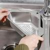 Triangular Kitchen Sink Drain Basket 304 Stainless Steel Filter Shelf Fruit Vegetable Sponge Drainer Storage Rack KitchenFixture