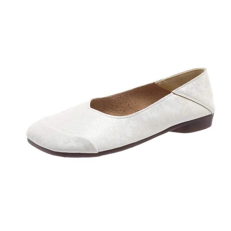 2024 Новые популярные женские туфли с квадратным носком на весну и осень, легкие, без застежек, универсальные Zapatos