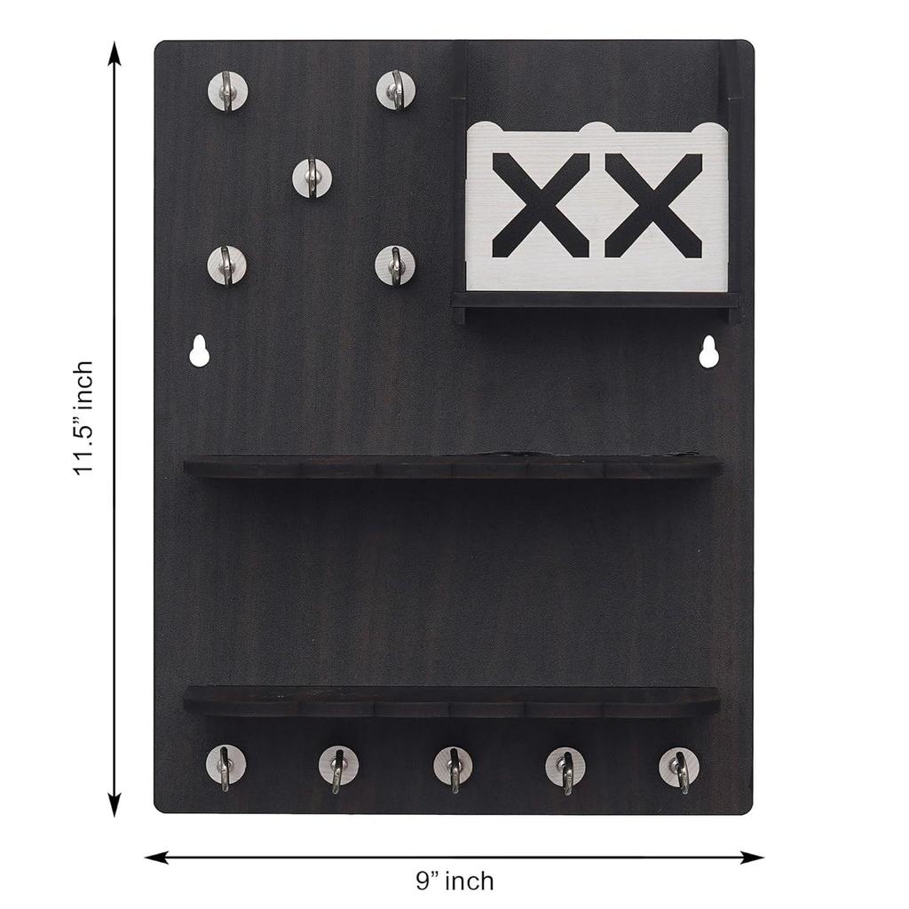 Деревянный Премиум Брелок Настенный Держатель Ключей Украшения Дивали Предметы Для Домашнего Декора Ключница (10 Крючок)