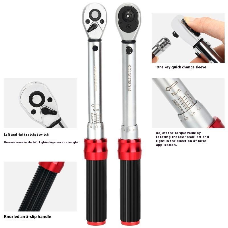 RIDERACE RR9512 1/4 Inch Drive Click Torque Wrench Set Bike 2-24Nm Adjustable Preset Torque Wrench Kit