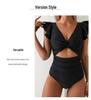 Women's Ruffle Backless High-Waist Slimming One-Piece Bikini Swimsuit