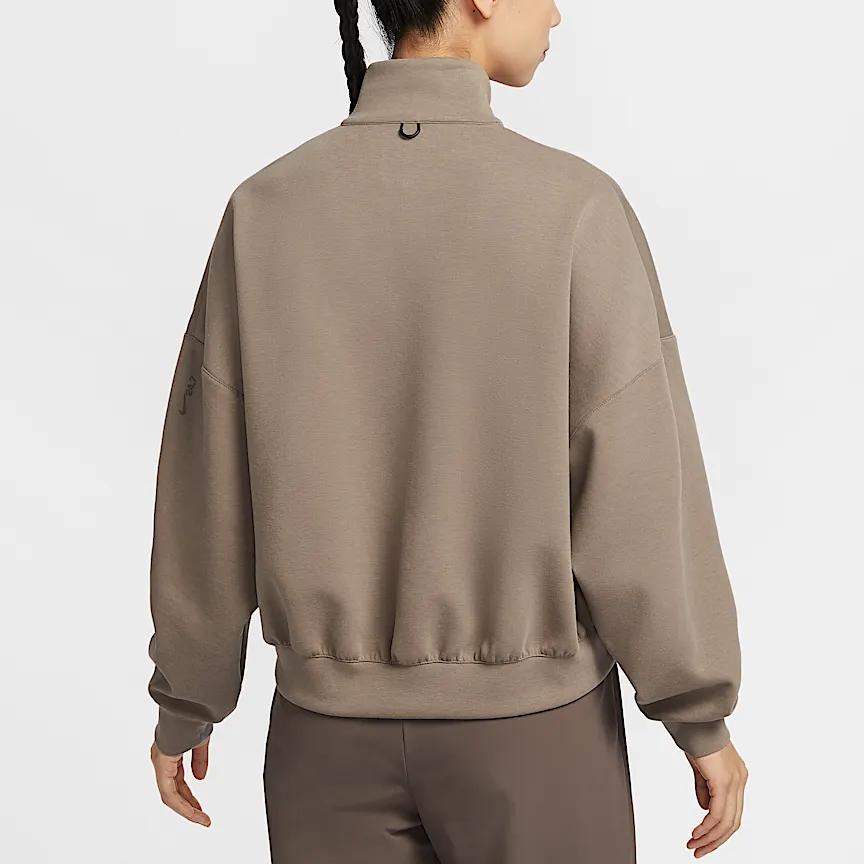 Nike Dri-Fit Невероятно Мягкий Быстросохнущий С высоким воротом Приятный к коже Мягкий Свитшот Женский свитшот Норковый-Коричневый Минерально-Серый HQ8189233