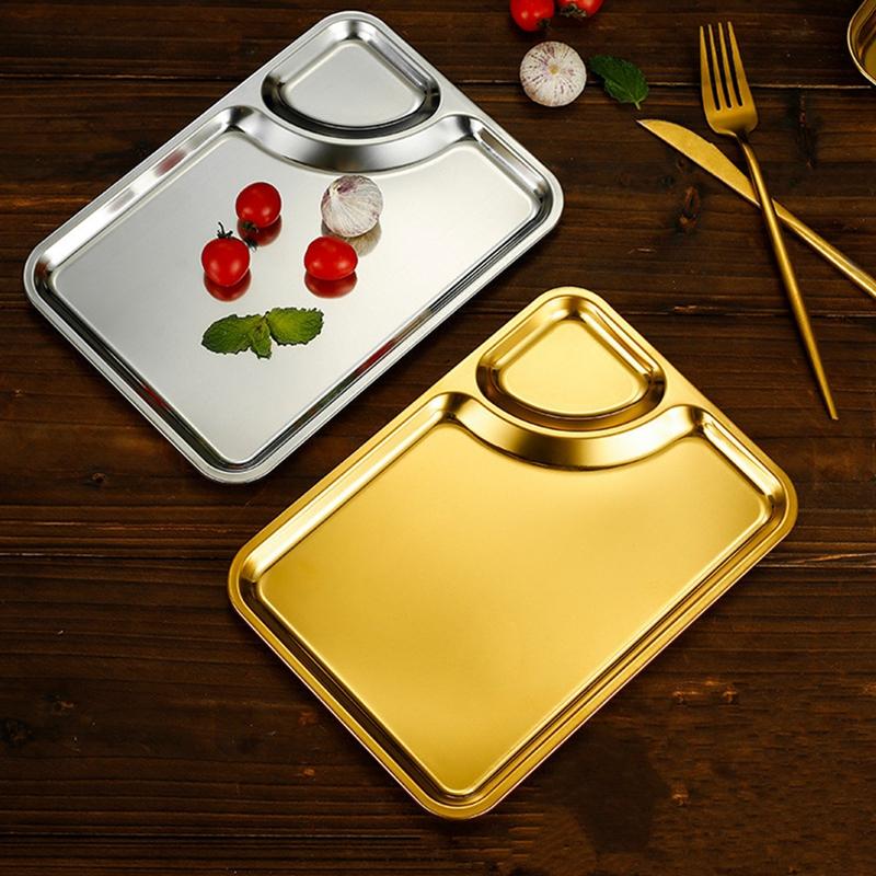 Фруктовые пельмени закуска уксус блюдо еда столовая посуда контейнер корейский золотой столовый прибор прямоугольный поднос из нержавеющей стали для макания соуса