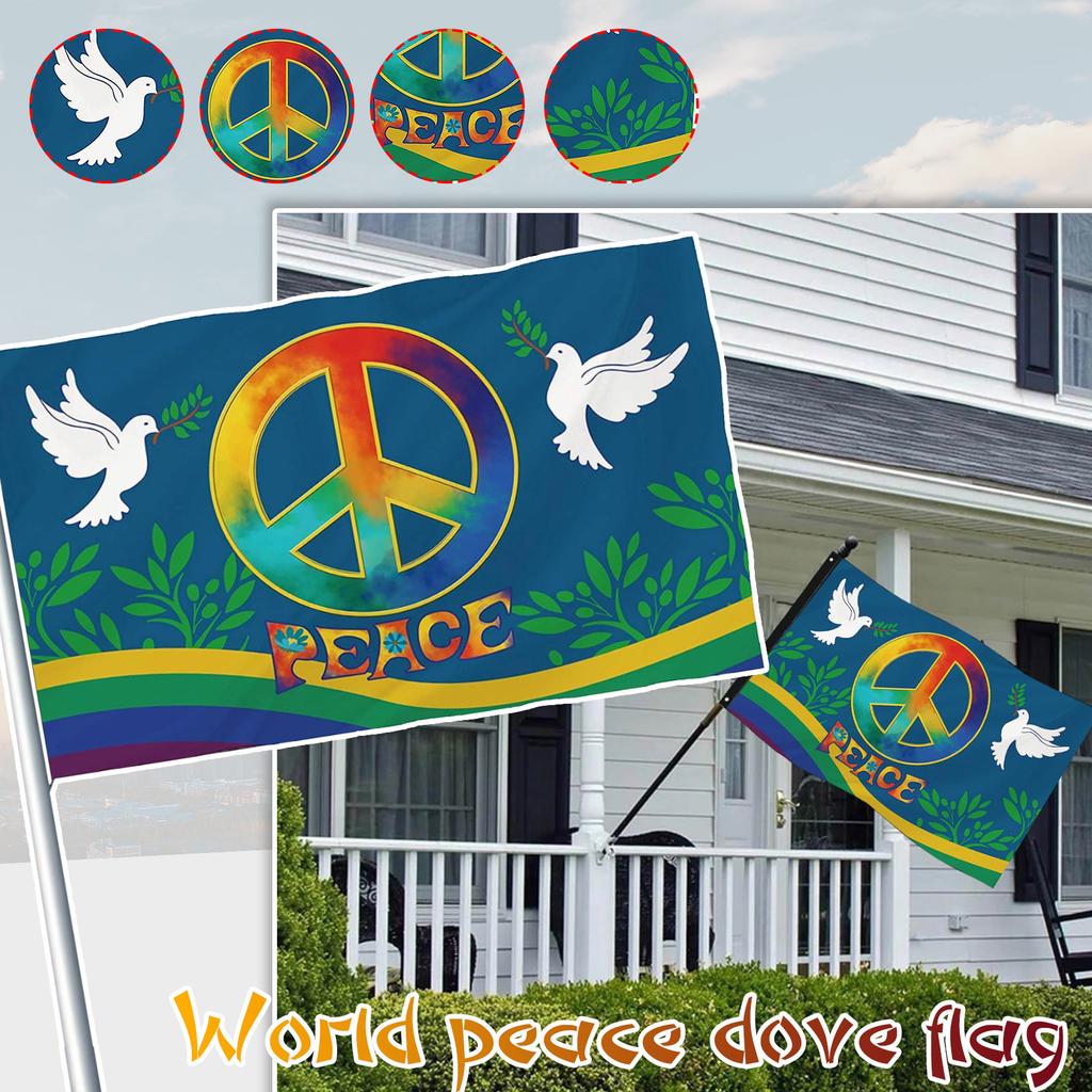 Флаг мира, 3 х 5 футов, флаг мира и любви, земля, полиэстер с латунной наружной отделкой