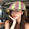 Retro Color Matching Striped Forward Hat Women's Autumn and Winter Casual Versatile Face Small Reverse Wearing Duck Tongue Beret