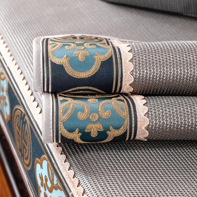 Летний нескользящий высококачественный комбинированный чехол для дивана из цельного дерева, чехол для сиденья из ледяного шелка, полотенце на спинку