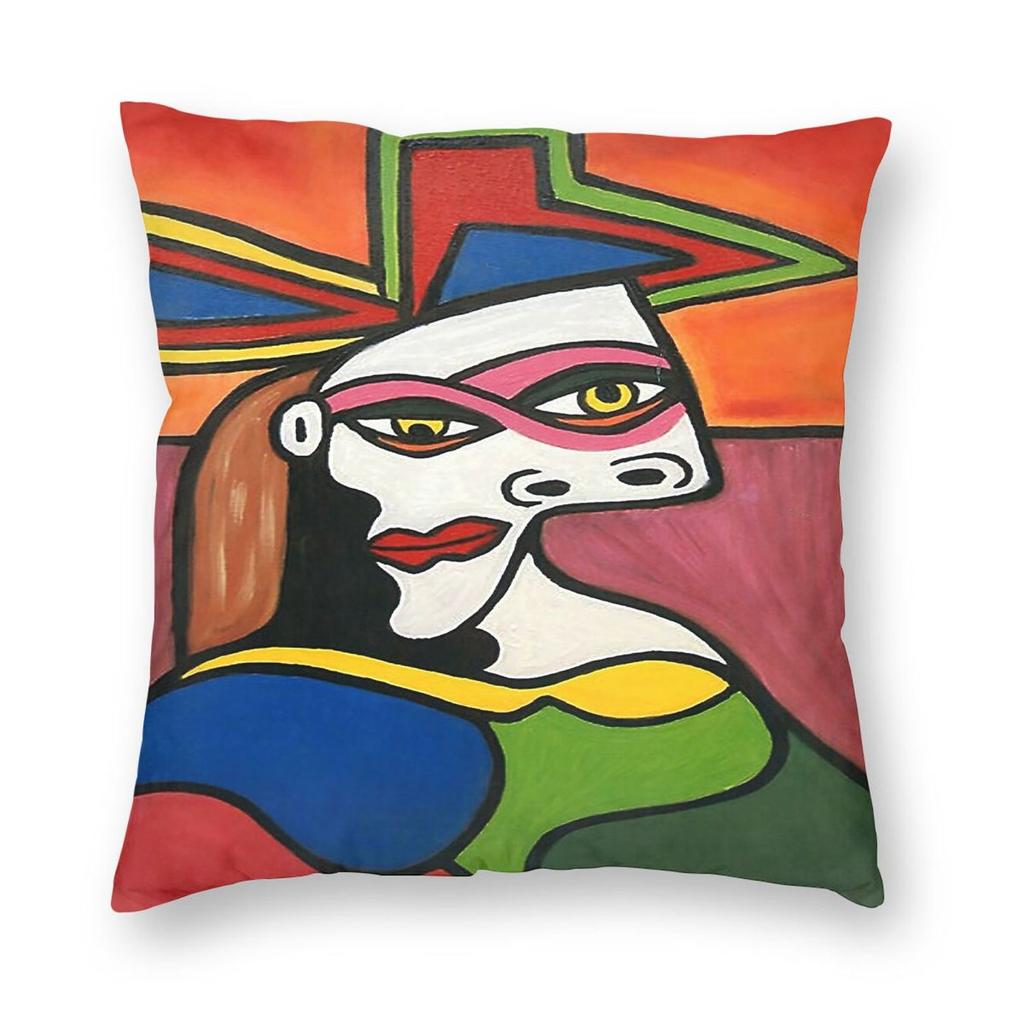 Picasso Face Lady With Hat Pillowcase Polyester Linen Velvet Creative Zip Decorative Throw Pillow Case Car Cushion Cover