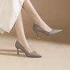 7-Sexy Solid Color Pointed Stiletto High Heels Women's Simple Two Wear Professional Work Women's Single Shoes