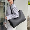 New Trendy Women's Tote Bags Simple Ladies Large-capacity Commuting Shoulder Bags Solid Color PU Leather Female Hand Bags