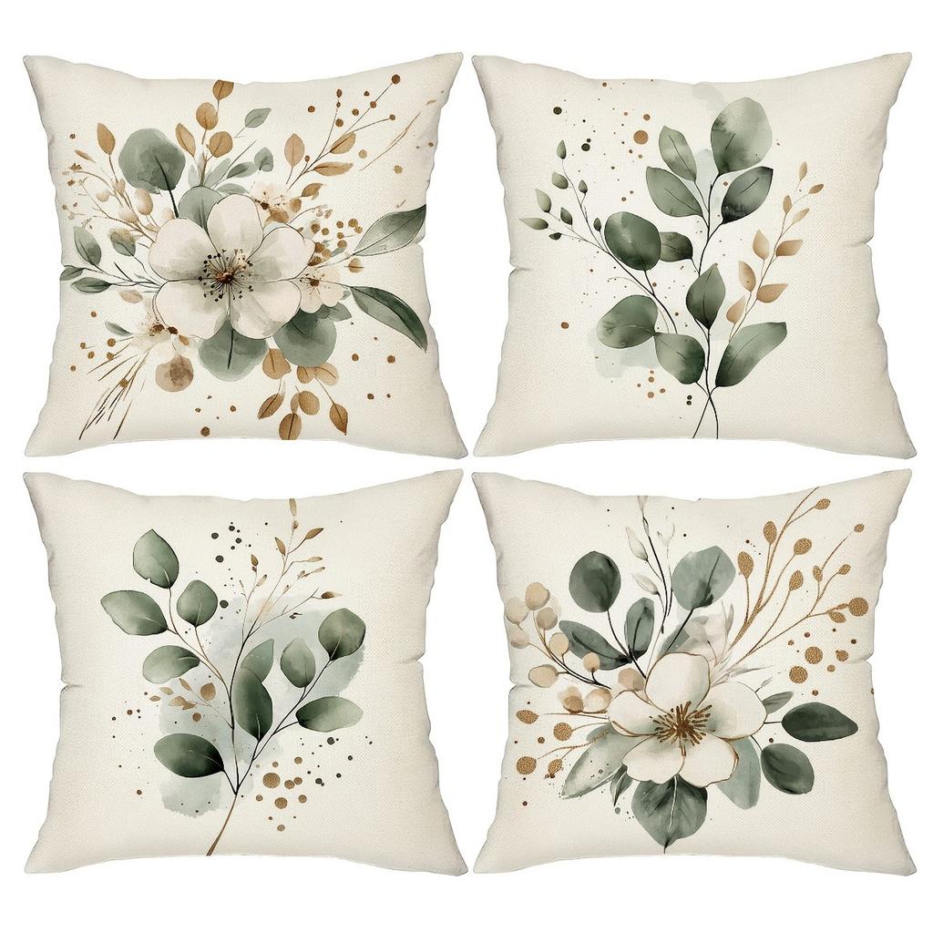 Floral Leaf Pattern Printing Pillowcase Modern Minimalist Home Bedroom Room Decoration Living Room Sofa Cushion Cover