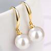 Simulation Freshwater Pearl Drop Earrings Ball Shape Ear Hook Simple Long Earrings Ear Jewelry