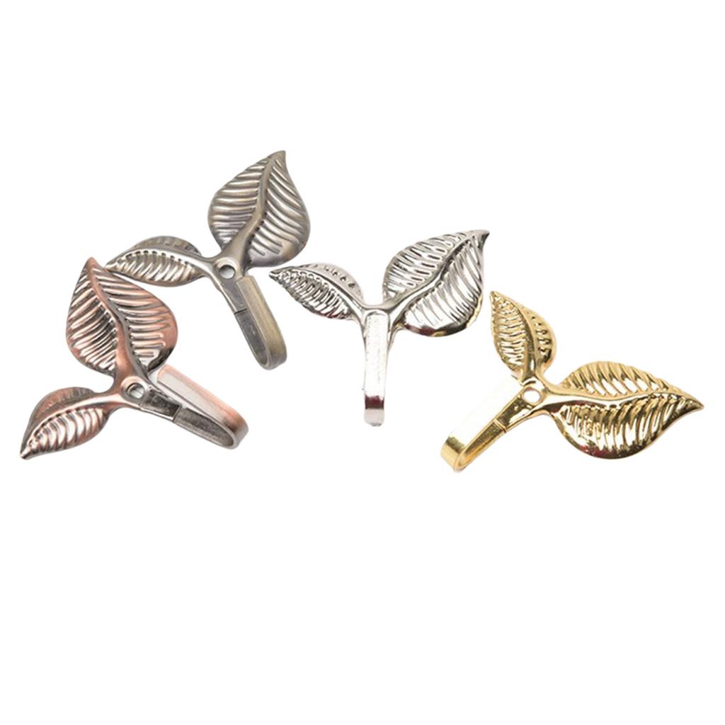 4 шт. крючки для подхватов для штор, винтажные крючки для подхватов для штор в форме листьев, настенные крючки для подхватов для штор, вешалка для полотенец