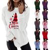 Women's Fashion Casual Christmas Tree Printed Round Neck Long Sleeve Top