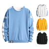 Winter Sweatshirt Long Sleeves Cold-proof Thermal Mid Length Men Autumn Sweatshirt for Daily Wear
