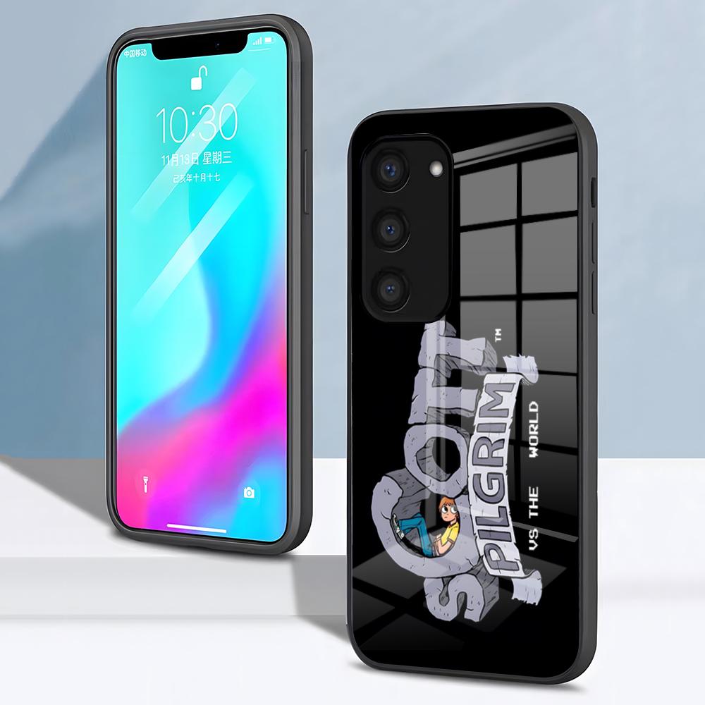 Чехол для телефона Scott Pilgrim VS The World Для Samsung S26 S25 S24 FE S23 S22 S21 Plus S20 Ultra Note20Ultra Черная стеклянная крышка