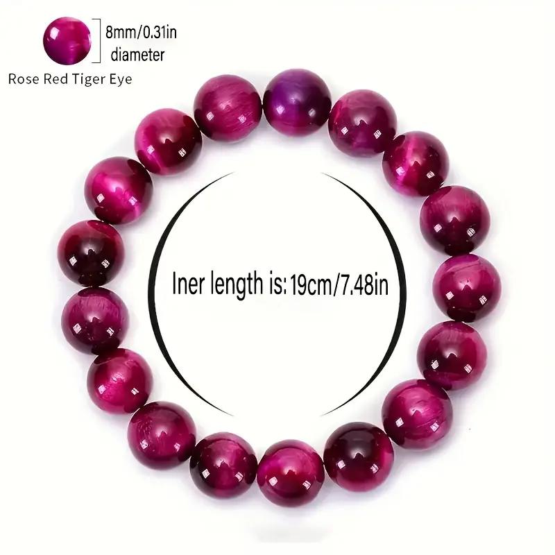 Браслет из бусин из голубого кварца и тигрового глаза - Богемный стиль, Натуральный камень для привлечения богатства, Браслет-манжета с дизайном розовых глаз, Модный браслет на удачу