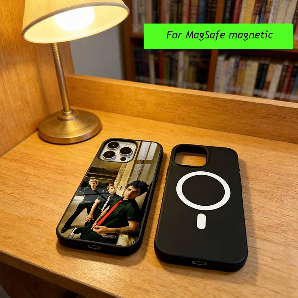 G-Green Day Band Phone Case For iPhone17,16,15,14,13,12,11 Plus,Pro Magnetic with Magsafe Wireless Charging