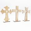 10 PCS Wooden Cross Crafts Creative Festival Accessories Wooden Set Cross Craft Ornament