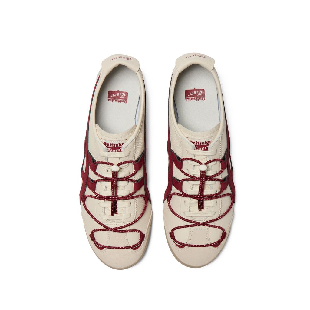 ONITSUKA TIGER Mexico 66 Виниловые Минималистичные Универсальные Для Ежедневных Поездок На Шнурках Стиль Жизни Повседневная Обувь Унисекс кроссовки Бежевый Красный 1183C577-201