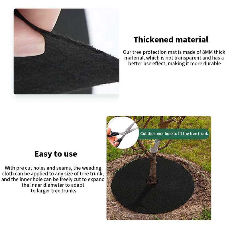 10 шт. защитных ковриков от сорняков для деревьев, экологически чистая ткань для контроля, мульчирующее кольцо, круглый барьер от сорняков, покрытие для растений для внутренних и наружных садов