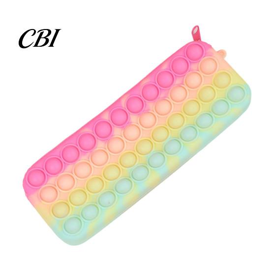 Decompression Pencil Case Pop Case, Large Capacity Silicone Storage Bag, with Relief Bubble Toy Stationery for Kids School Office Stress