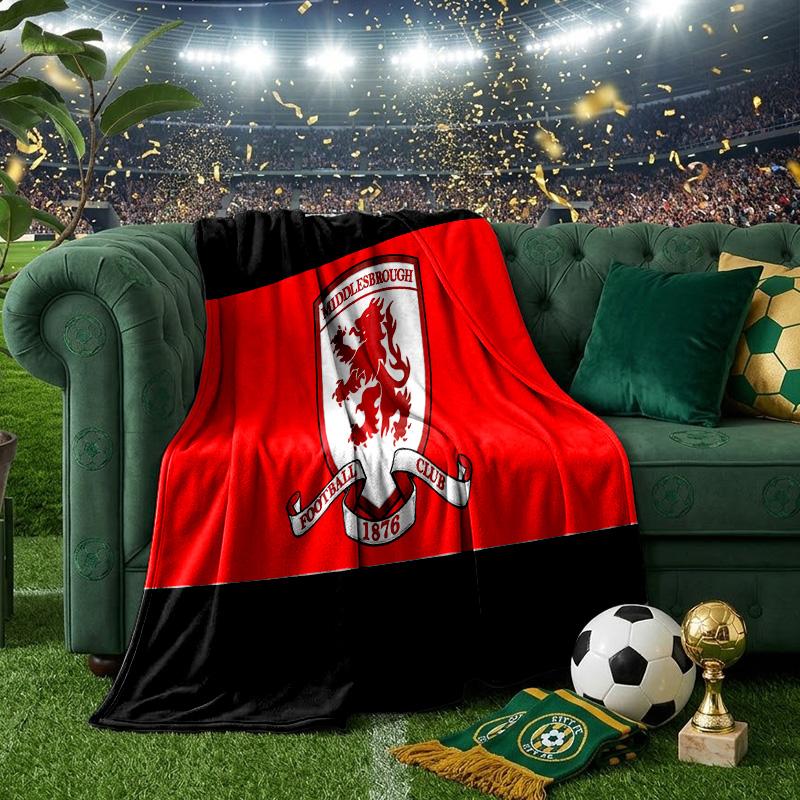 Football Club Middlesbrough Throws Blanket Flannel Blankets Plush for Couch Bed Gifts for Men Women Travel picnic blanket Christmas fan gifts