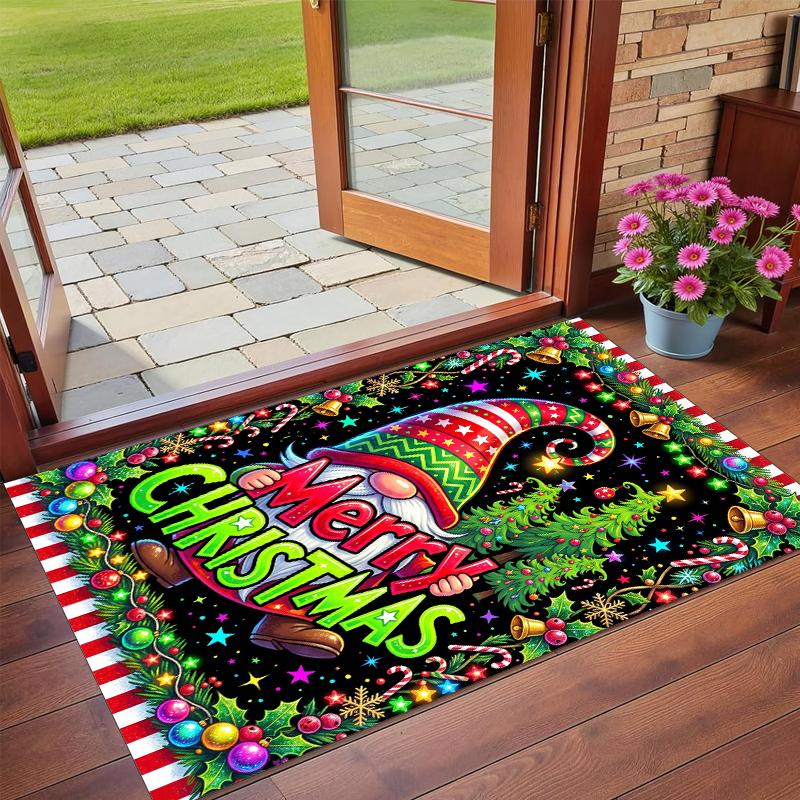 Christmas Printed Square Area Rug Soft Non Slip Floor Carpet For Bedroom Holiday Gift