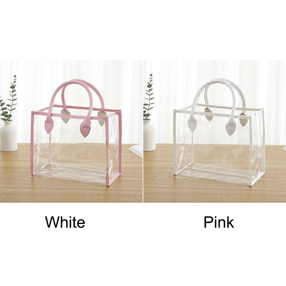 PVC Gift Bag Pink White Storage Bag Creative Shopping Bags