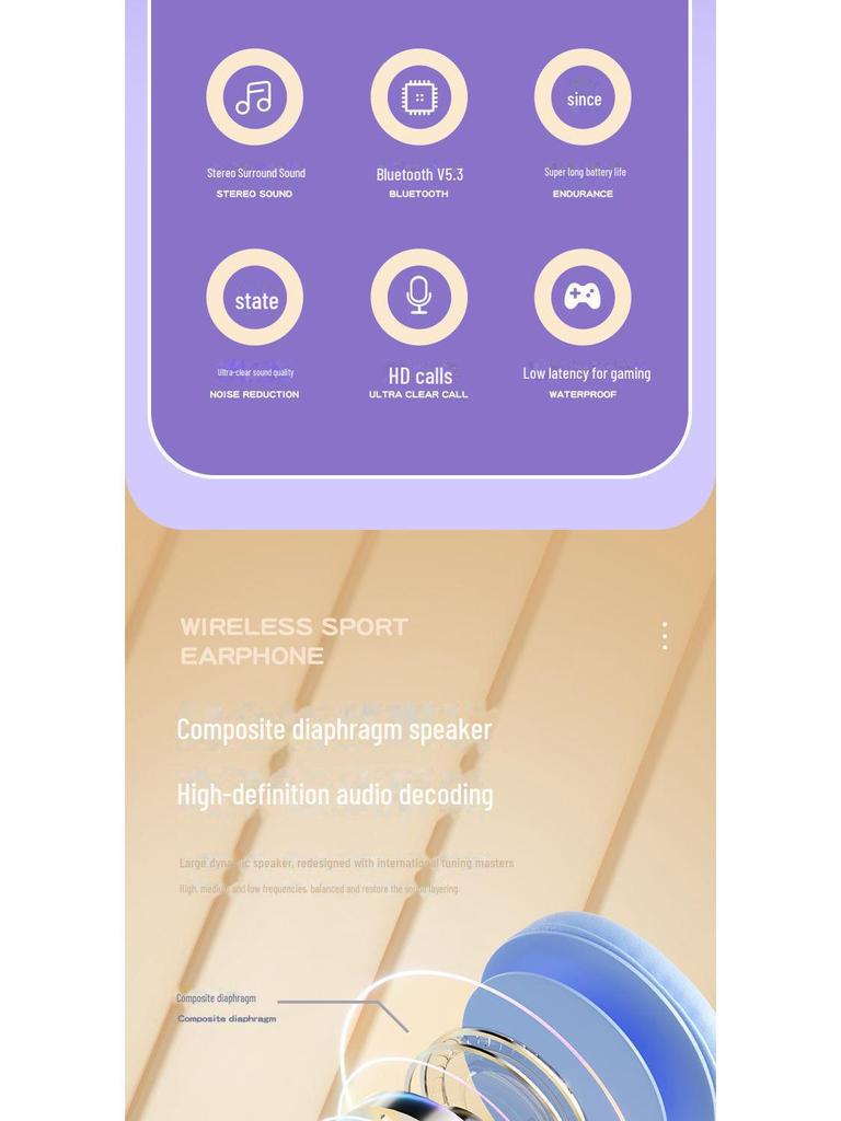 Беспроводная игровая гарнитура B39pro Gradient Bluetooth — складная, с креплением на голове