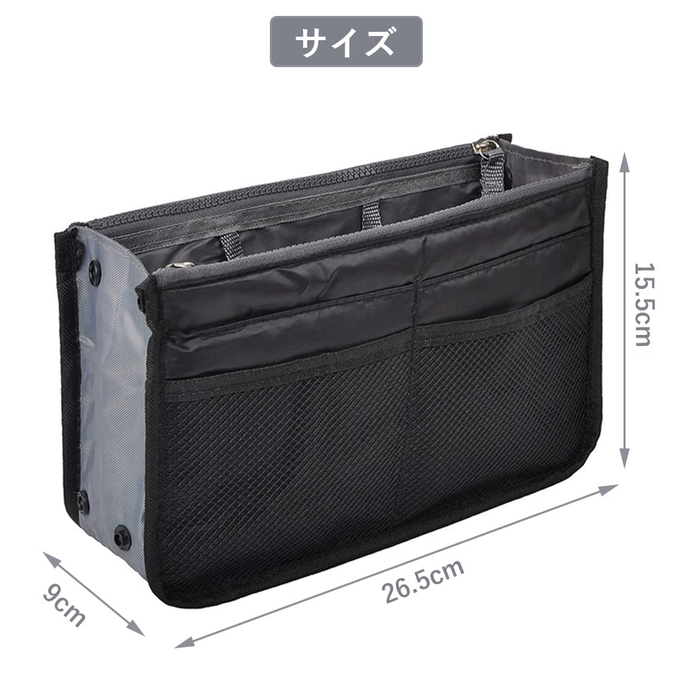 DFsucces Inner Bag Storage Large Cosmetic Travel Pouch Bag-in-Bag Case, Freestanding, Lightweight, Capacity, Multi-Bag, Bag, Commuting, Moving,