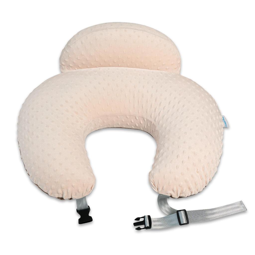 Подушка для кормления QUEEN ROSE, Подушка для беременных с регулируемыми ремнями, Двусторонняя, Полностью стирающаяся, Хлопок, Многофункциональная, U-образная, Милая, Коричневая