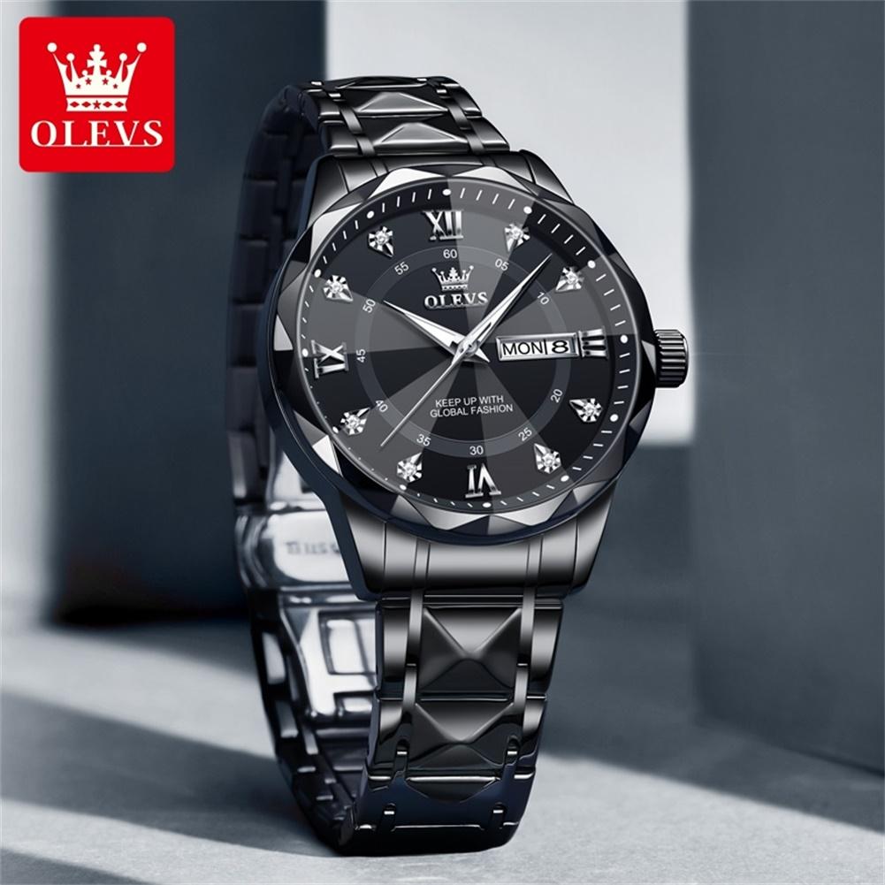 OLEVS Brand Watch Fashionable Three-Dimensional Dial Dual Calendar Quartz Watch Waterproof Men's Watch 5609
