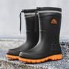 Мужские резиновые сапоги для дождя, уличные водонепроницаемые резиновые сапоги до середины икры, зимние плюшевые теплые сапоги для дождя, нескользящие мужские сапоги для рыбалки