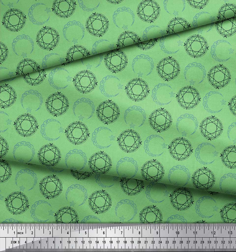 Soimoi Синяя поли креповая ткань Star Tetrahedron геометрический принт ткань для рукоделия по метрам 42 дюйма