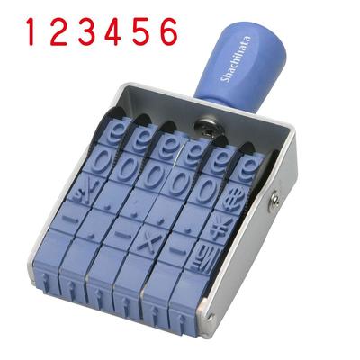 Shachihata Вращающийся резиновый римский первый штамп 64 x 12 Готический шрифт штамп, 6-строчные цифры, Выпуск, Размер ок.. мм,