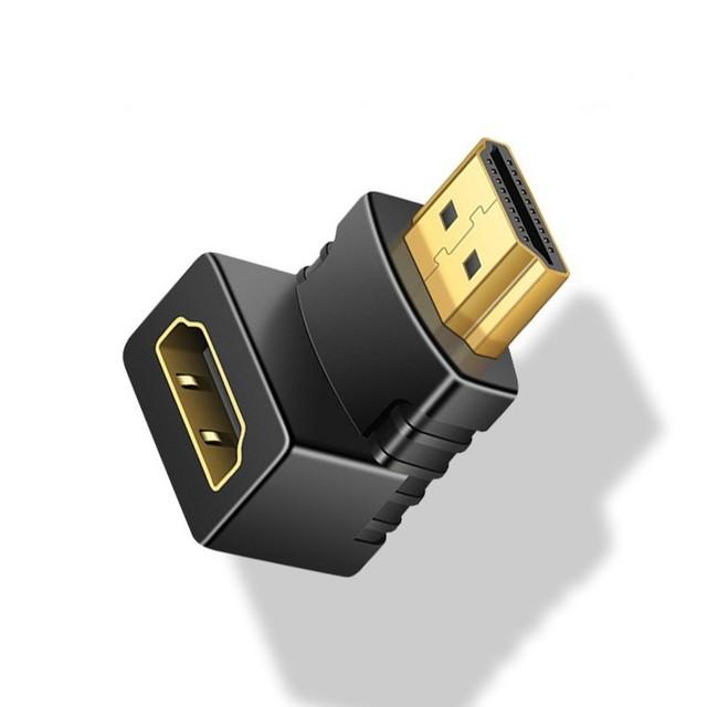 HDMI-совместимый кабель HDMI 90 градусов между мужчинами и женщинами, винтовой кабель для крепления на хост-панели, разъем HDMI-HDMI 1,4 В для удлинителя сплиттера