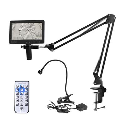HAYEAR 26MP 7 Inch Screen Digital Microscope Camera Set with Microphone Arm Stand and 150x Suitable for Scientific Jewelry PCB Lens, Education,