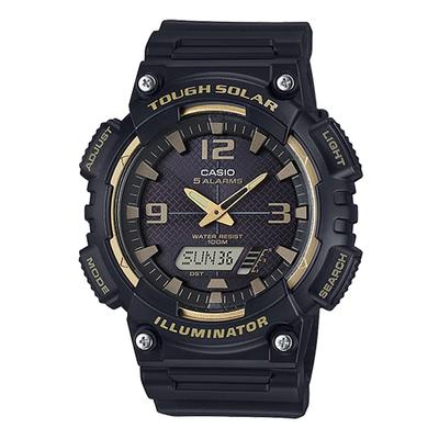 Часы CASIO Tough Solar Ana-Digi Quartz Watch AQ-S810 Series Мужская модель Overseas (Черный x Золотой AQ-S810W-1A3V)