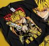 Agatsuma Zenitsu Shirt Demon Slayer Kimetsu No Yaiba Anime Black Shirt Gift 435