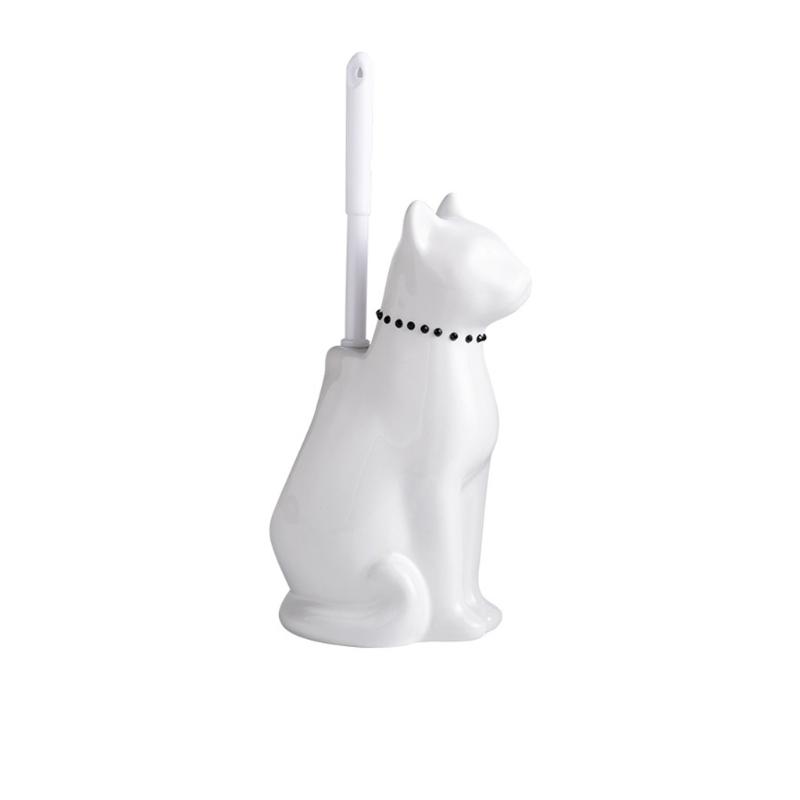 Ceramic Cats Base Toilet Bowl Brush Soft Bristles Toilet Cleaning Brush With Holder Deeply Cleaning Toilet Brush