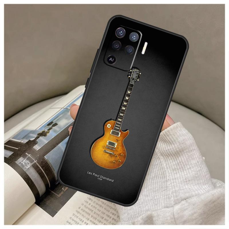 Vintage Music Guitars Case For OPPO A96 A76 A16 A54 A74 A94 A98 A78 A5 A9 A15 A17 A77 A52 A72 A53S A57S A79 Cover